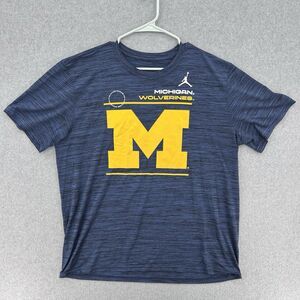 Nike Michigan Wolverines Navy Jordan Velocity Short Sleeve Shirt Men's XL